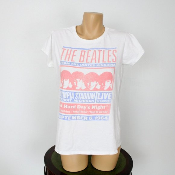 Beatles Concert T-Shirt Unisex Medium Detroit A Hard Day's Night Faded Look CA29 - Picture 11 of 11